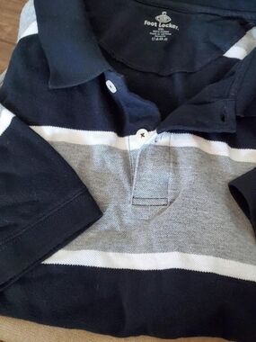 Foot Locker Men’s Black, Gray & White Striped Polo